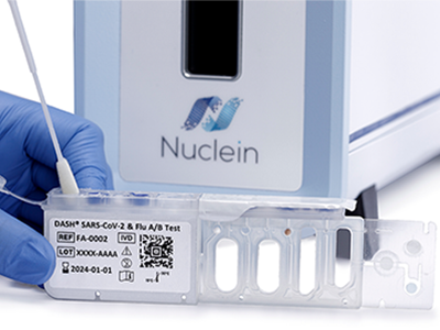 Nuclein COVID-19 and flu test cartridge
