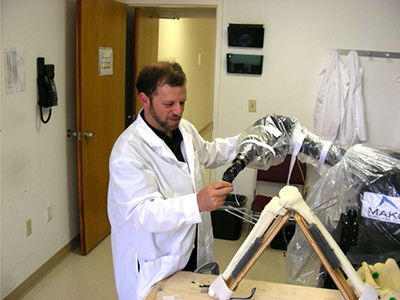 Michael Peshkin working on early prototype